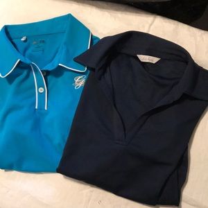 Golf Shirts: Aqua Greenbrier, Navy Lady Hagen